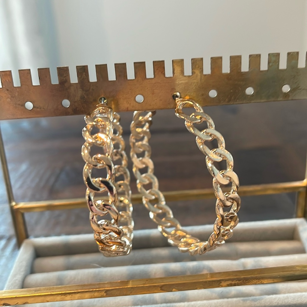 Gold Chain Hoops